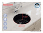 BOCCHI 1361-010-0120 Sotto Modern Bar Sink, Round Shape, 9 in H x 18 1/2 in W x 18 1/2 in L, Dual Mounting, Fireclay, Sapphire Blue, Import