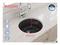 BOCCHI 1361-020-0120 Sotto Modern Bar Sink, Round Shape, 9 in H x 18 1/2 in W x 18 1/2 in L, Dual Mounting, Fireclay, Matte Dark Gray, Import