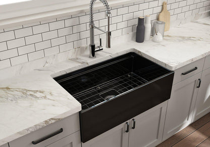 Contempo Step Rim - 10" Contemporary Kitchen Sink - Black