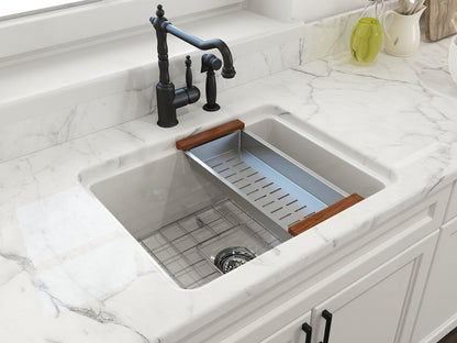 Sotto - 10" Modern Kitchen Sink Kit - Dual - Fireclay