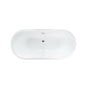 Barclay CTDR7H61-WH-WH Columbus Double Roll Top Tub, Soaker, Oval Shape, 61 in L x 31 in W, Center Drain, White, Import