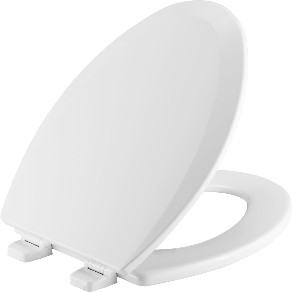 Bemis® 1500TTT 000 Toilet Seat With Cover, Elongated Bowl, Closed Front, Wood, Enamel High Gloss/White, Adjustable Hinge