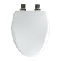 Bemis® ALESIO II™ 19170CHSL 000 Toilet Seat With Cover, Elongated Bowl, Closed Front, Wood, White, Quick Release Hinge, Domestic