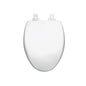 Bemis® ALESIO II™ 19170PLSL 000 Toilet Seat With Cover, Elongated Bowl, Closed Front, Wood, White, Adjustable Hinge, Domestic