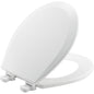 Bemis® 500EC 390 Toilet Seat With Cover, Round Bowl, Closed Front, Wood, Enamel Coated/Cotton White, Quick Release Hinge