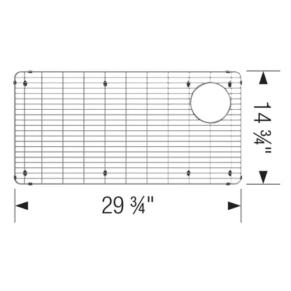 Sink Grid - 30-3/8" L x 14-3/4" W - Right Drain Opening