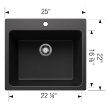 Blanco 401925 LIVEN™ SILGRANIT® Laundry Sink, Rectangle Shape, 25 in W x 22 in H, Drop-In/Undermount Mount, Granite, Biscuit