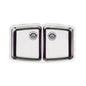 Blanco 440110 PERFORMA™ Medium Equal Double Bowl Kitchen Sink, Satin Polished, Rectangle Shape, 15 in Left, 15 in Right L x 18 in Left, 18 in Right W Bowl x 10 in Left, 10 in Right D Bowl, 33-1/8 in L x 20 in W, Undermount Mounting
