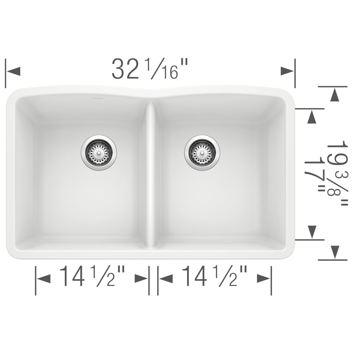 Diamond Equal Double Bowl Undermount - Kitchen Sink