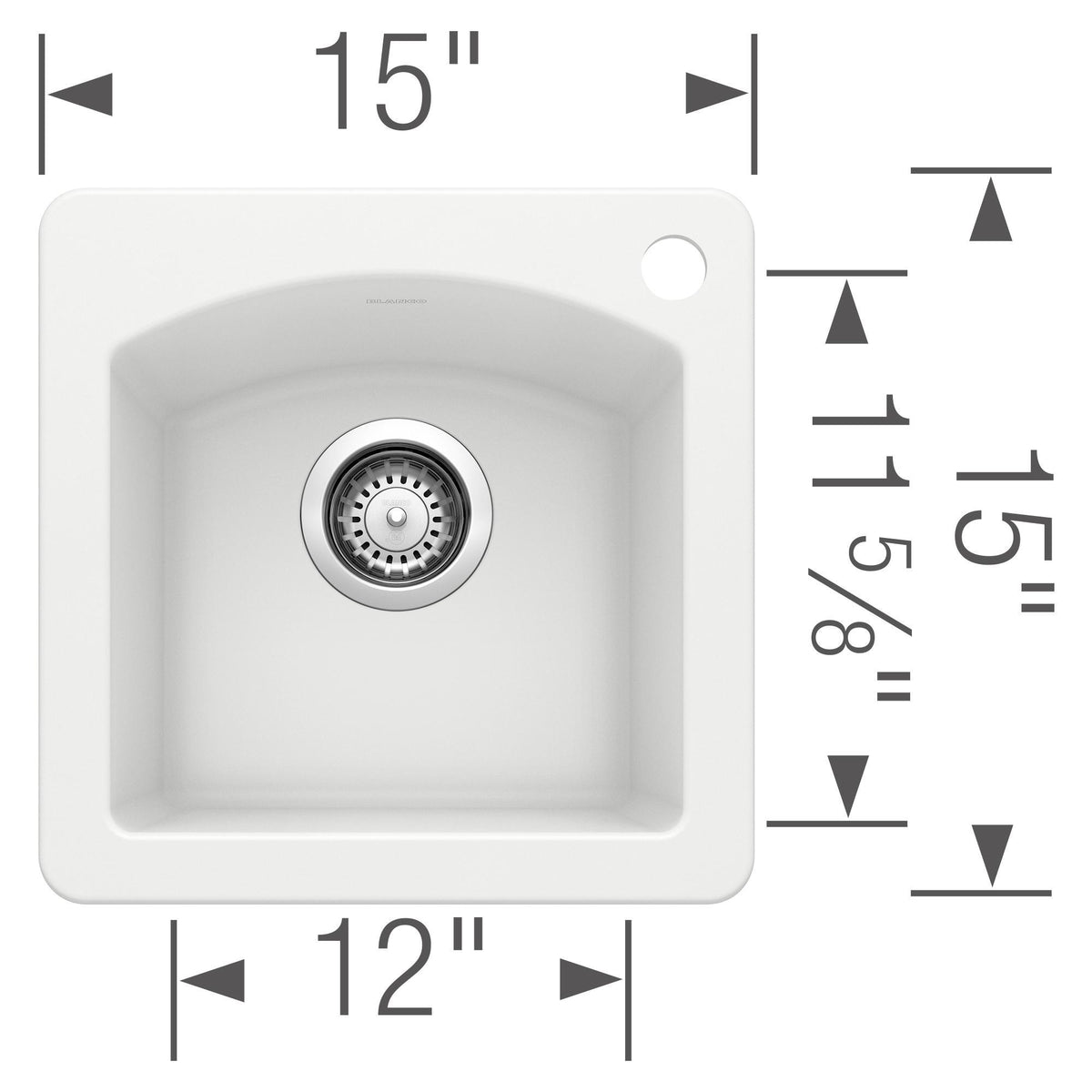Diamond Bar Dual Mount 15" Bar Sink - Undermount