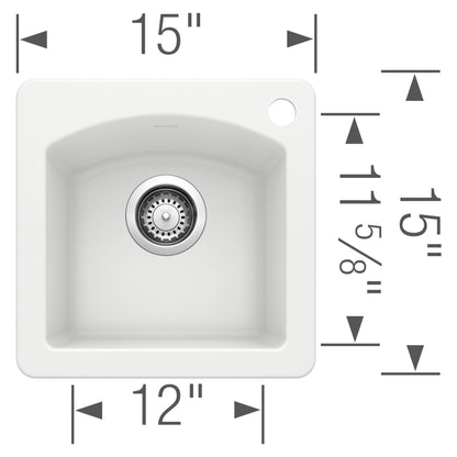 Diamond Bar Dual Mount 15" Bar Sink - Undermount