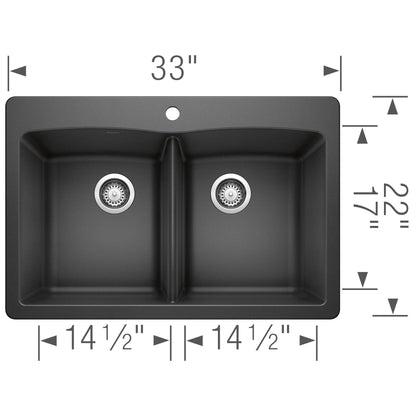 Diamond Equal Double Dual Mount Double Bowl - Kitchen Sink