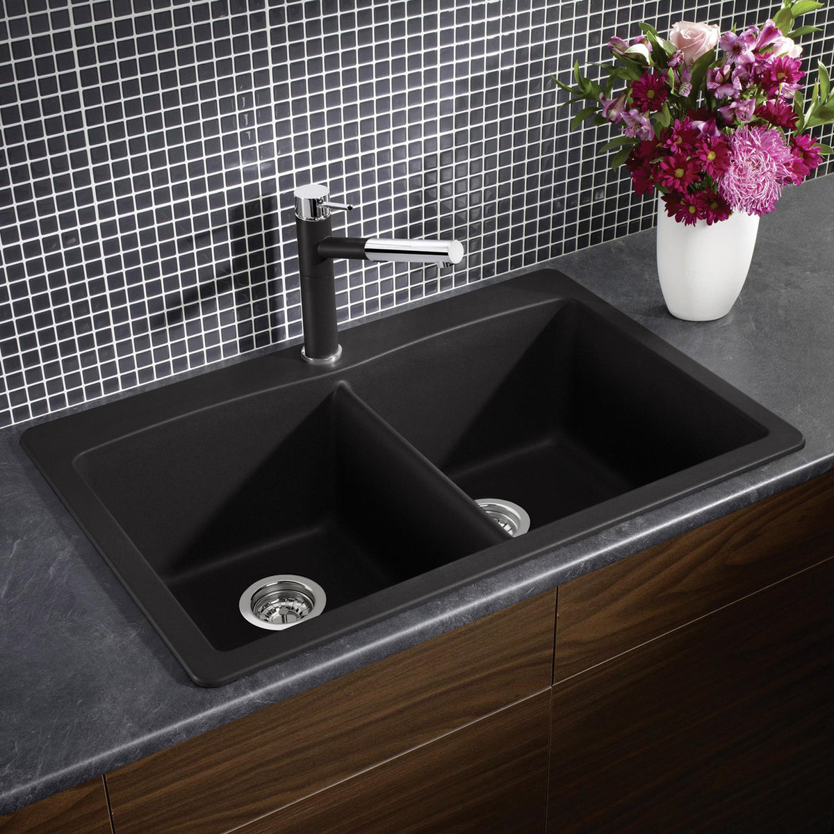 Diamond Equal Double Dual Mount Double Bowl - Kitchen Sink