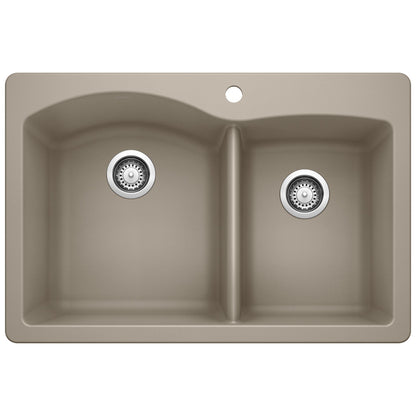 Diamond 1-3/4 Dual Mount Double Bowl - Kitchen Sink