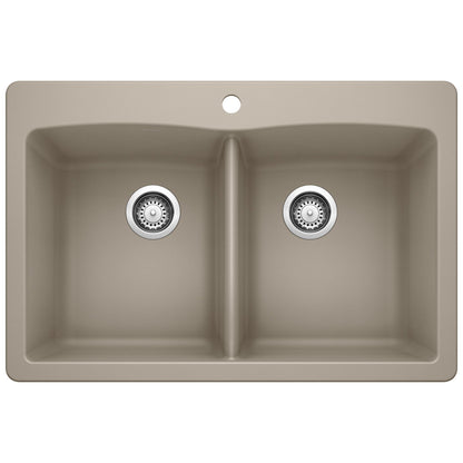 Diamond Equal Double Dual Mount Double Bowl - Kitchen Sink