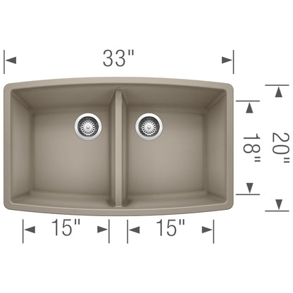 Performa Equal Double Bowl Undermount - Kitchen Sink