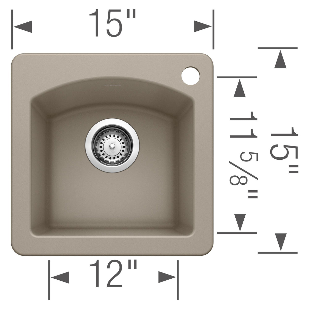 Diamond Bar Dual Mount 15" Bar Sink - Undermount
