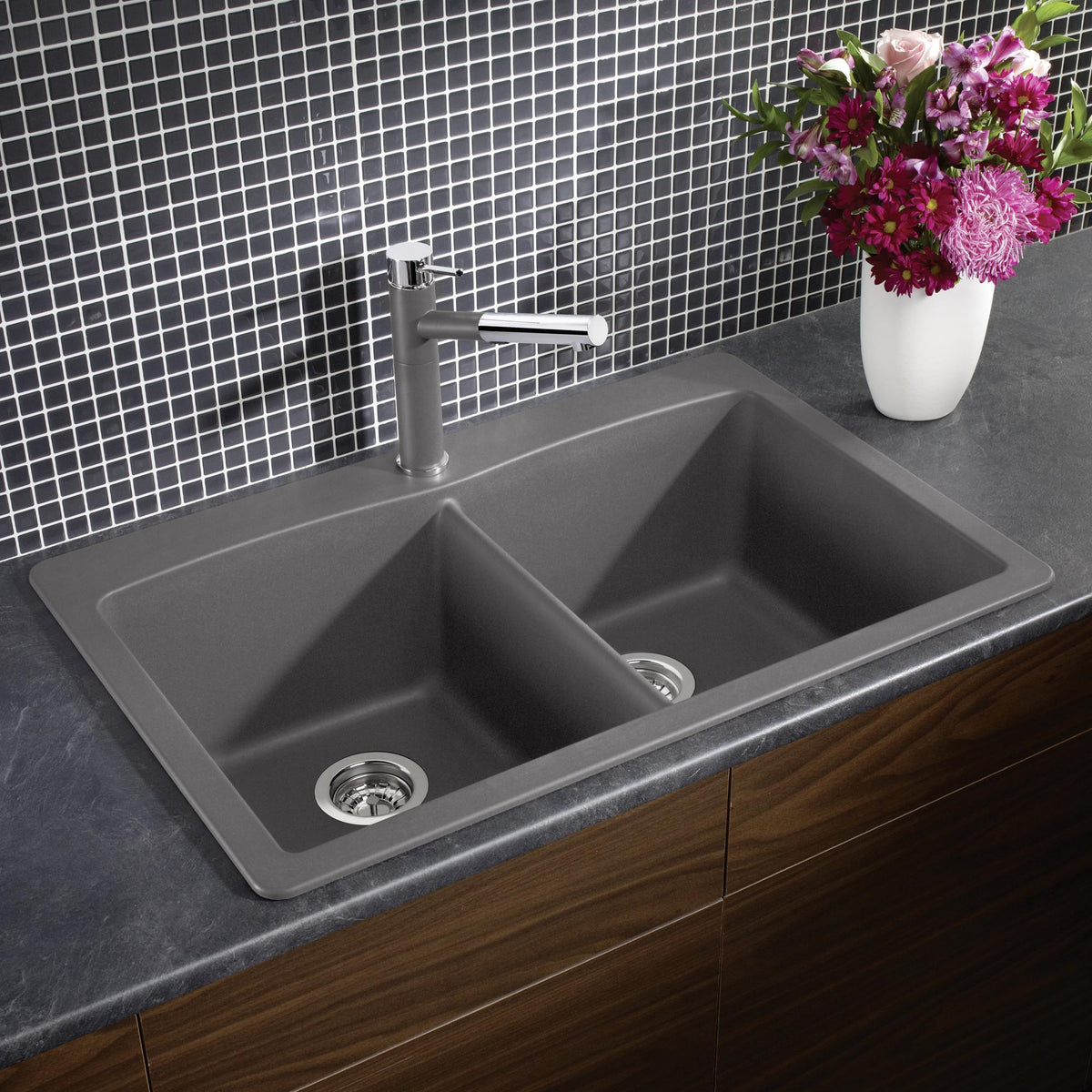 Diamond Equal Double Dual Mount Double Bowl - Kitchen Sink