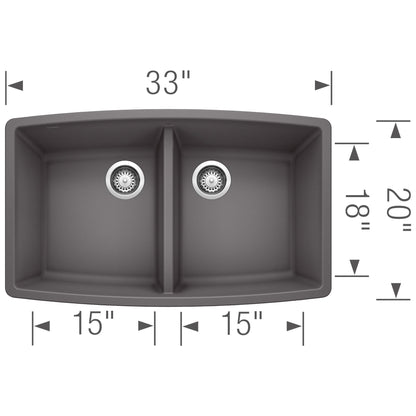 Performa Equal Double Bowl Undermount - Kitchen Sink