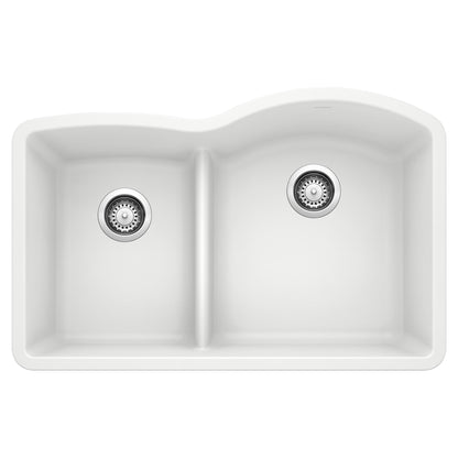 Blanco DIAMOND 1-3/4 Reverse Low Divide Reverse Double Bowl Undermount Kitchen Sink
