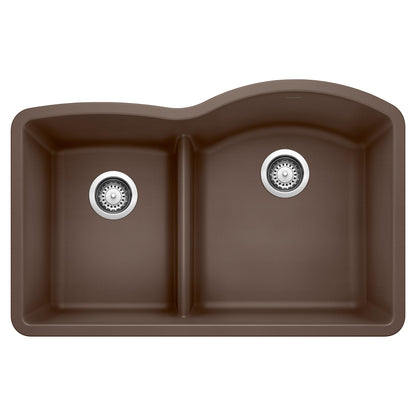 Blanco DIAMOND 1-3/4 Reverse Low Divide Reverse Double Bowl Undermount Kitchen Sink