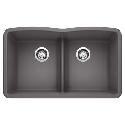 Blanco DIAMOND Equal Double Low Divide Double Bowl Undermount Kitchen Sink