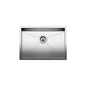 Blanco 442079 QUATRUS™ R0 Medium Kitchen Sink, Satin, Rectangle Shape, 23 in L x 16 in W Bowl x 5-1/2 in D Bowl, 25 in L x 18 in W, Undermount Mounting, 18 ga 304 Stainless Steel