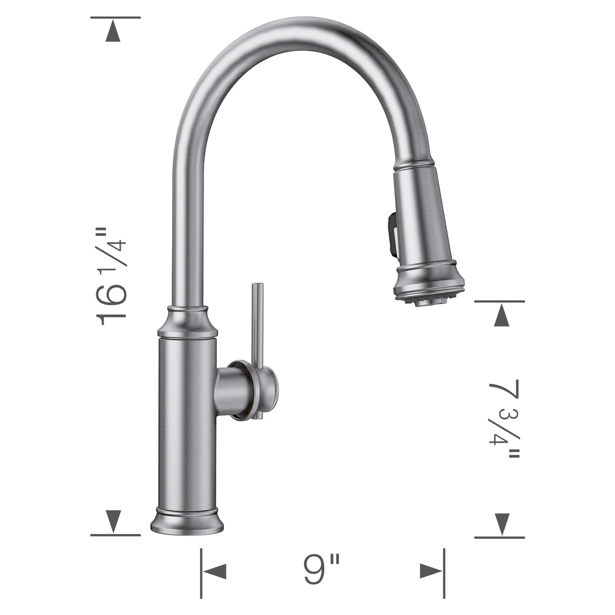 Empressa High Arc Pull-Down Dual-Spray - Kitchen Faucet