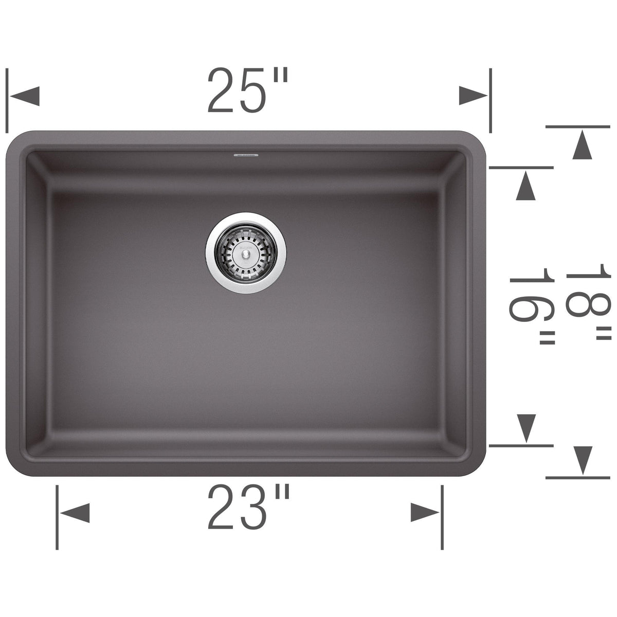 Blanco PRECIS ADA Single Bowl Undermount Kitchen Sink
