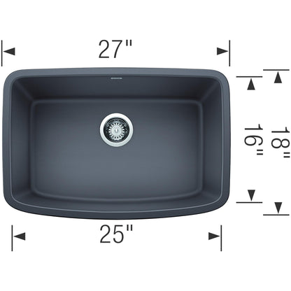 Blanco VALEA 27 Single Bowl Undermount Kitchen Sink
