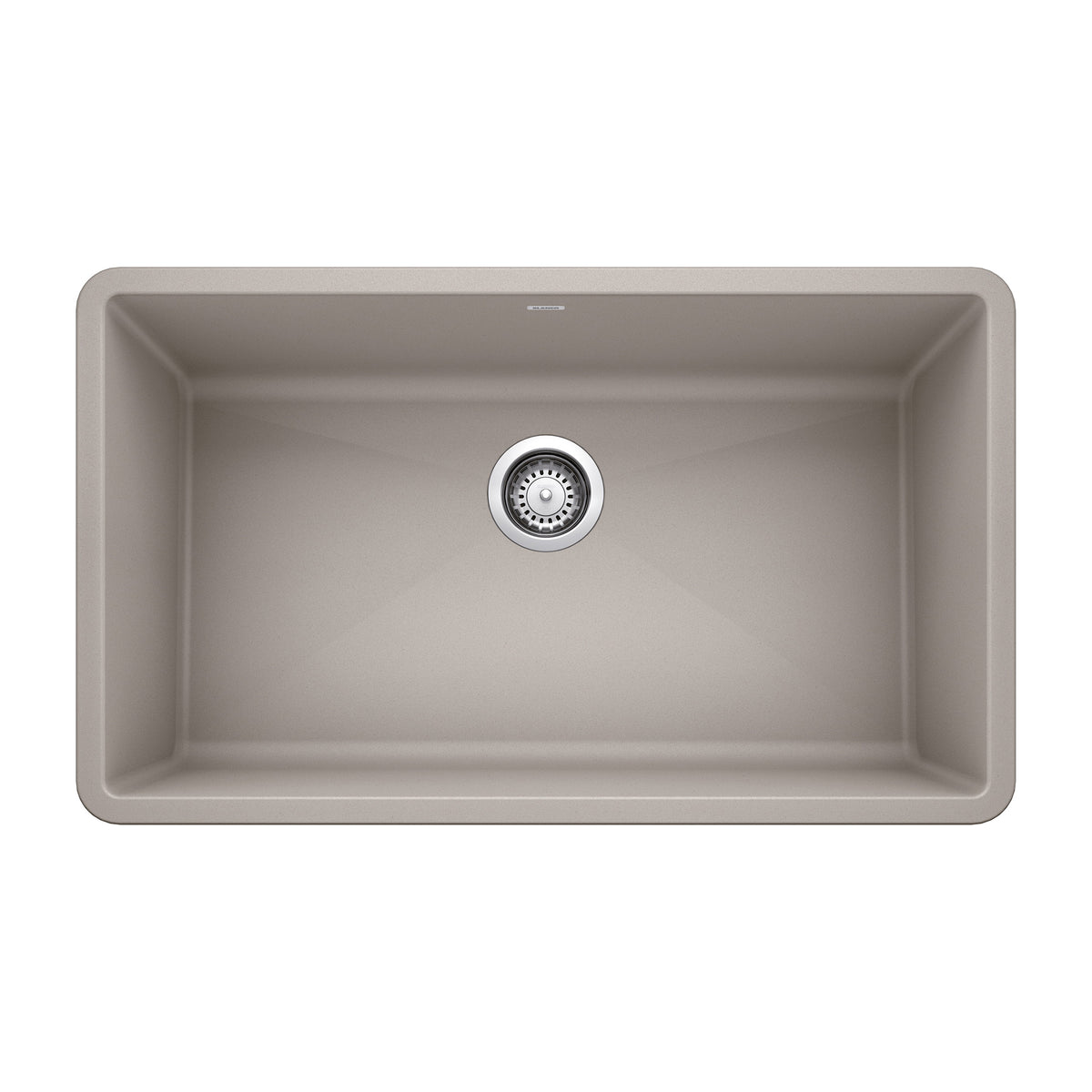 Blanco 442740 PRECIS™ Super Single Bowl Kitchen Sink, Concrete Gray, Rectangular Shape, 30 in L x 17 in W Bowl x 9-1/2 in D Bowl, 32 in L x 19 in W x 9.866 in H, Undermount Mounting, SILGRANIT®
