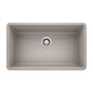 Blanco 442740 PRECIS™ Super Single Bowl Kitchen Sink, Concrete Gray, Rectangular Shape, 30 in L x 17 in W Bowl x 9-1/2 in D Bowl, 32 in L x 19 in W x 9.866 in H, Undermount Mounting, SILGRANIT®