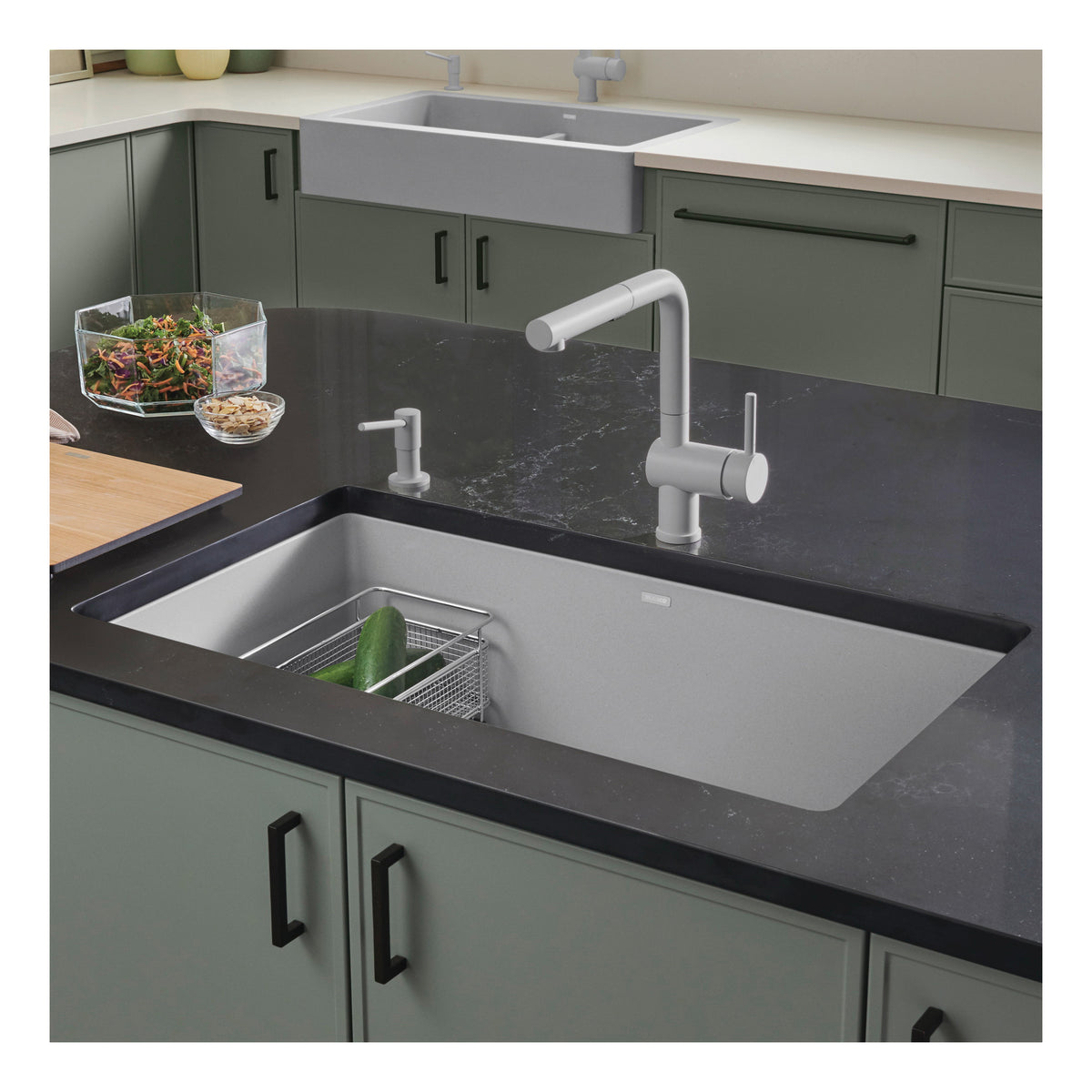 Precis Super Single Bowl Kitchen Sink - Concrete Gray