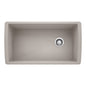 Blanco 442752 DIAMOND™ Super Single Bowl Kitchen Sink, Concrete Gray, Rectangular Shape, 30-1/2 in L x 16-1/2 in W Bowl x 9-1/2 in D Bowl, 33.5 in L x 18.5 in W x 9.866 in H, Undermount Mounting, SILGRANIT®