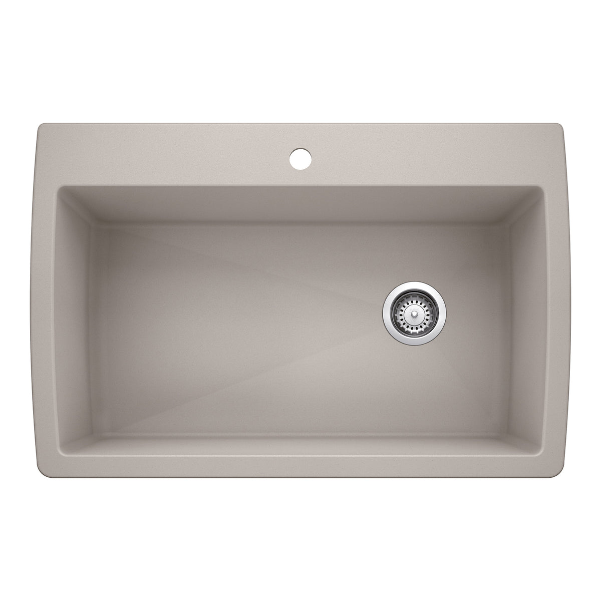 Blanco 442753 DIAMOND™ Dual-Mount Super Single Bowl Kitchen Sink, Rectangular Shape, 1 Faucet Holes, 33.5 in L x 22 in W x 9.866 in H, Dual Mounting, SILGRANIT®, Concrete Gray, Import