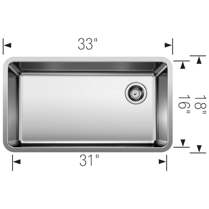Formera XL Super Single Bowl Kitchen Sink - Satin