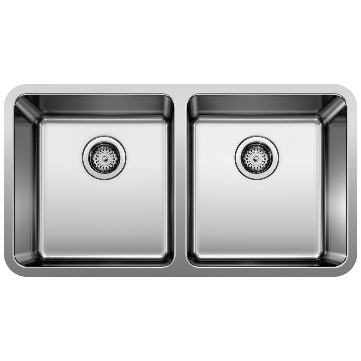 Blanco 442768 FORMERA Equal Double Bowl Kitchen Sink, Satin, Rectangular Shape, 14.88 in L x 16 in W Bowl x 9 in D Bowl, 33 in L x 18 in W x 9.0787 in H, Undermount Mounting, 304 Stainless Steel