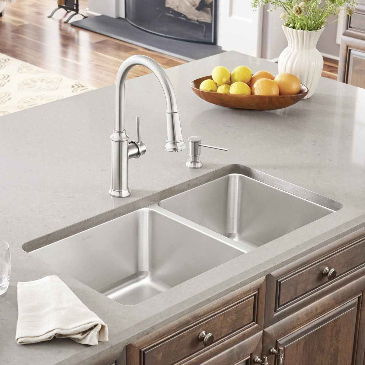 Formera 1-3/4 Offset Bowl Kitchen Sink - Satin - Undermount