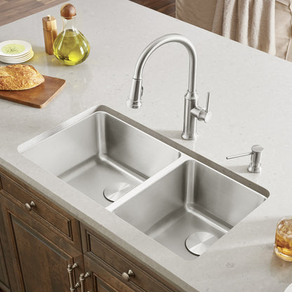 Formera 1-3/4 Offset Bowl Kitchen Sink - Satin - Undermount
