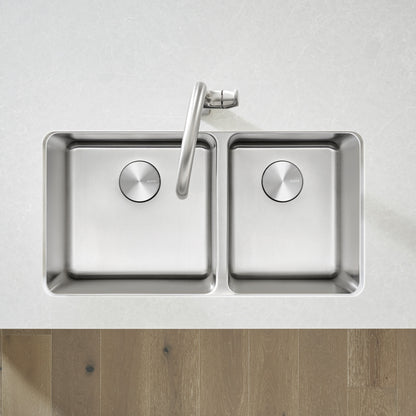 Formera 1-3/4 Offset Bowl Kitchen Sink - Satin - Undermount