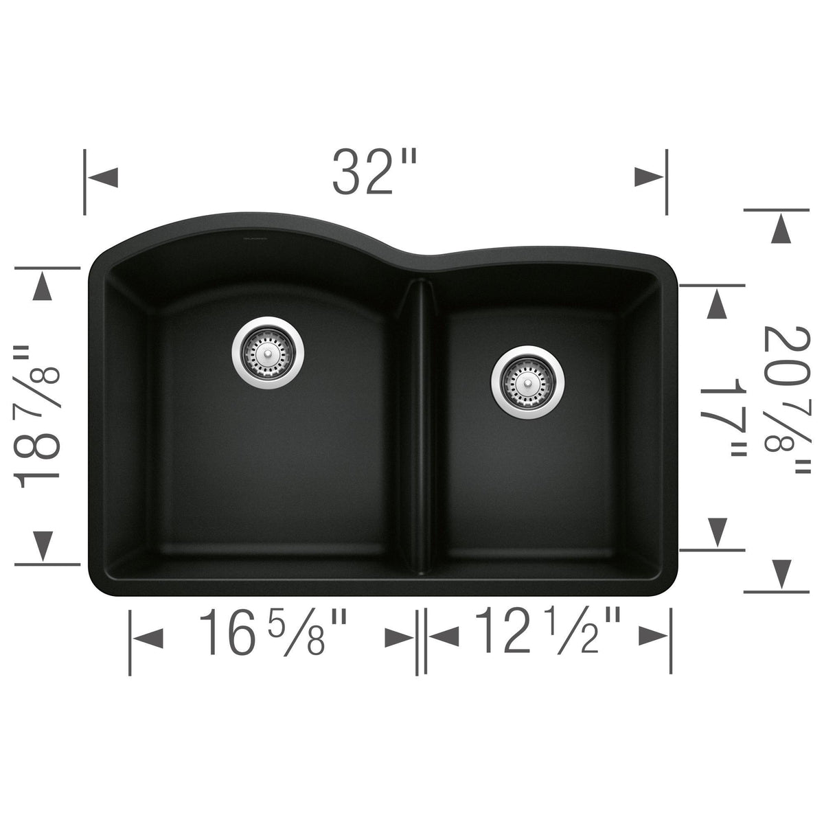 Diamond 1-3/4 Double Bowl Undermount - Kitchen Sink