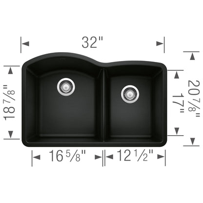 Diamond 1-3/4 Double Bowl Undermount - Kitchen Sink