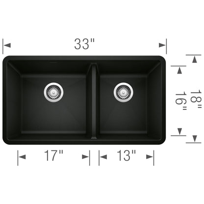 Precis 1-3/4 Double Bowl Undermount - Kitchen Sink