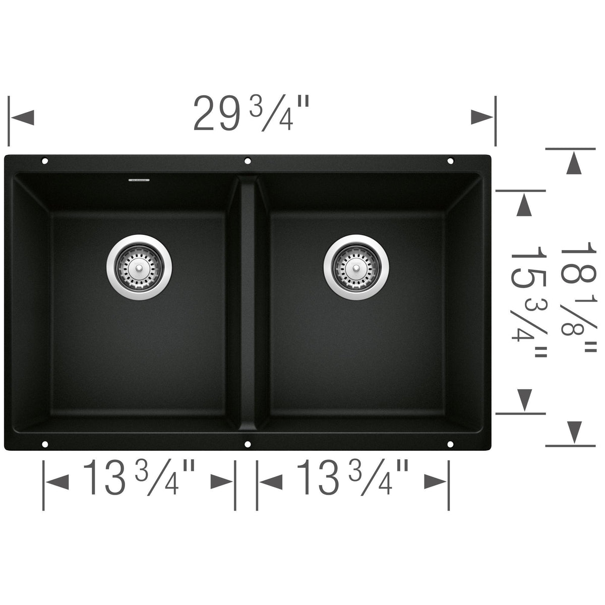 Precis Equal Double Bowl Undermount - Kitchen Sink
