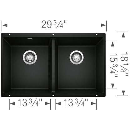 Precis Equal Double Bowl Undermount - Kitchen Sink