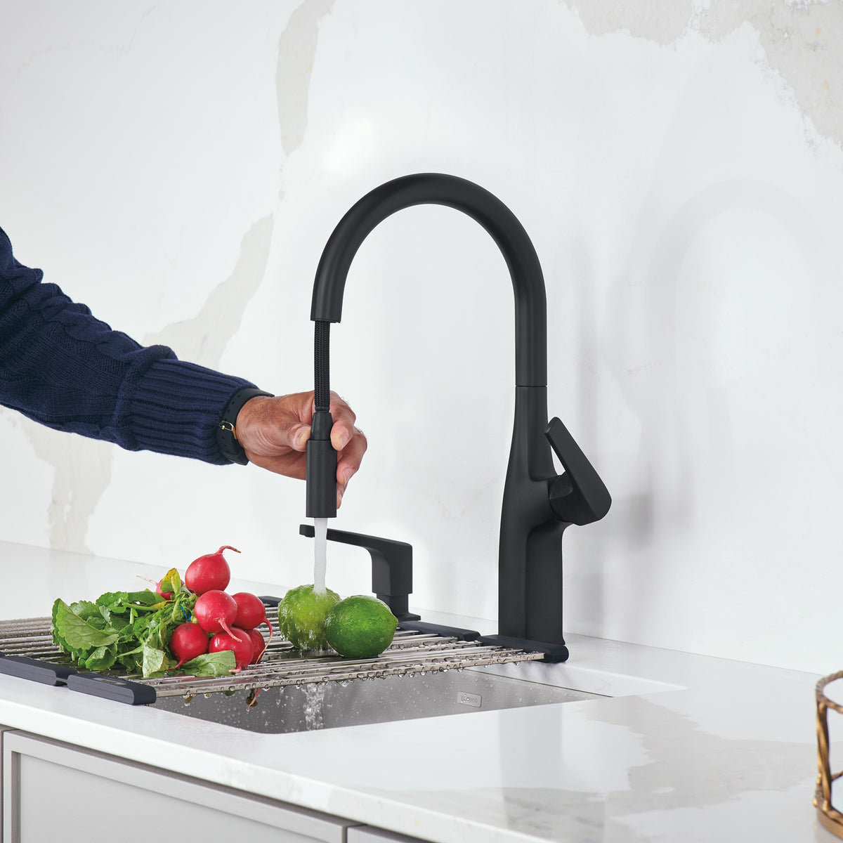Rivana High Arc Pull-Down Dual-Spray - Kitchen Faucet