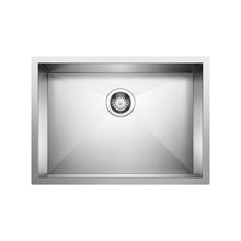 Blanco 443051 QUATRUS R0 Medium Single Sink, Brushed, Rectangle Shape, 23 in W Bowl x 16 in D Bowl, 9 in H x 24-15/16 in W x 17-15/16 in D, Undermount Mounting, Stainless Steel