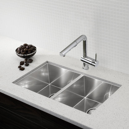 Quatrus R0 Equal Double Sink - Stainless Steel - Brushed
