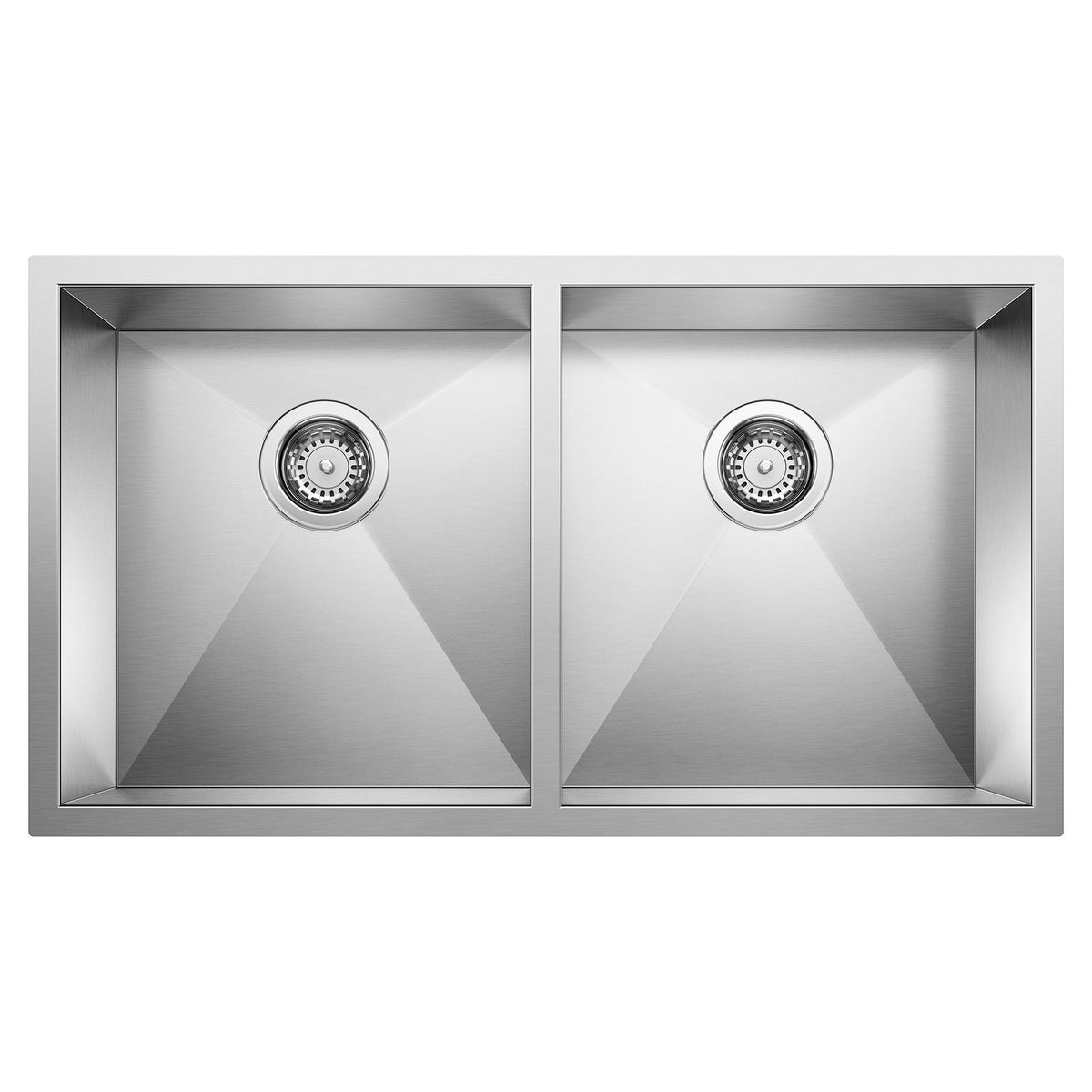 Quatrus R0 Equal Double Sink - Stainless Steel - Brushed