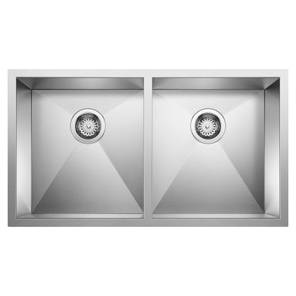 Quatrus R0 Equal Double Sink - Stainless Steel - Brushed